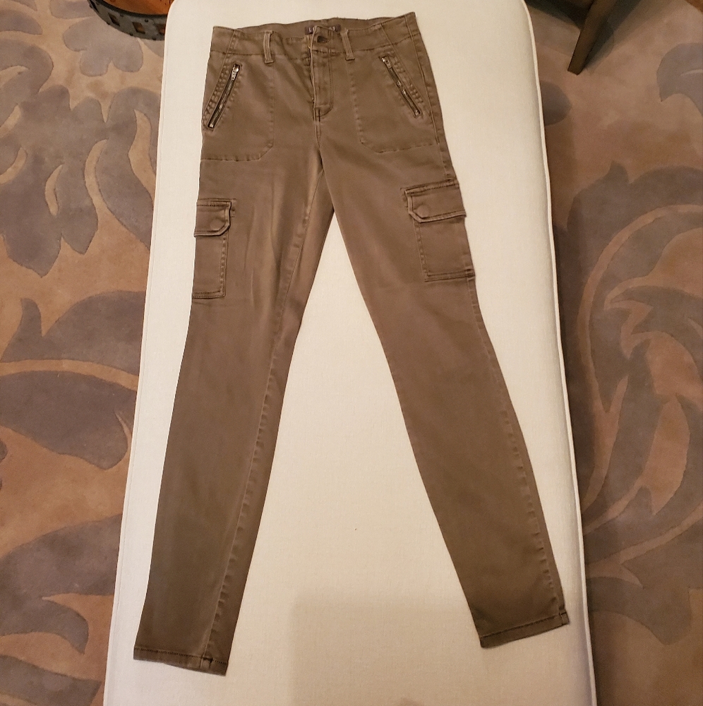 Level 99 Olive Green Skinny Cargos